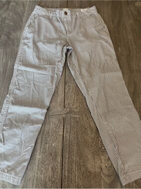 GAP Women’s Blue and White Striped Chino Pants